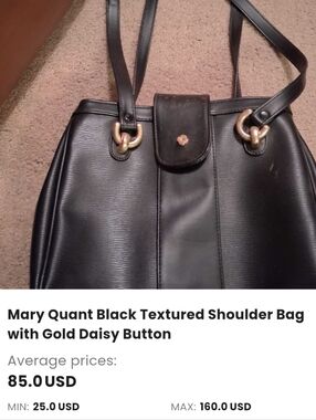 Black Textured Shoulder Tote with Gold Accent